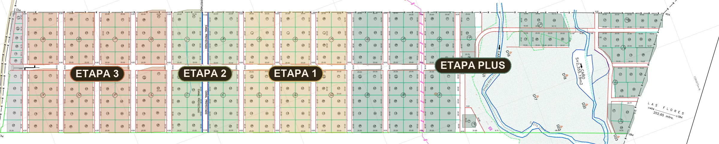 Plano de loteo de Prados del Llano